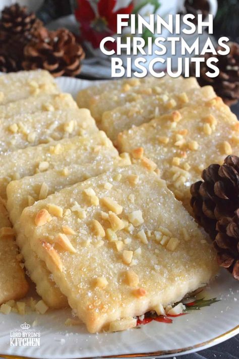 Finnish Dessert Recipes, Christmas Biscuits Recipe, Finnish Christmas, Italian Almond Cookies, Finnish Recipes, Christmas Biscuits, Scandinavian Food, Almond Cookies, Biscuit Cookies