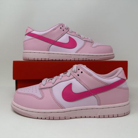 Nike Dunk Low Triple Pink, Athleisure Shoes, Nike Air Jordan Retro, Air Jordans Retro, Pre School, Nike Dunk Low, Dunk Low, Jordan Retro, Nike Dunk