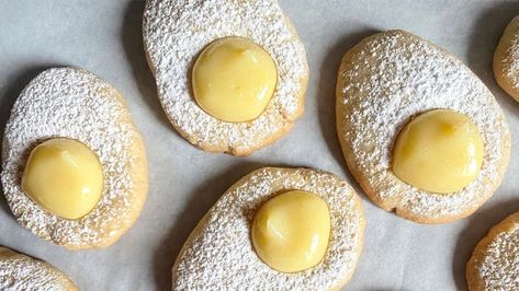 Lemon Curd Easter Egg Cookies | Epicure.com Egg Cookies, Curd Filling, Epicure Recipes, Easter Egg Cookies, Lemon Curd Filling, Spring Treats, Easter Gathering, No Egg Cookies, Easter Food