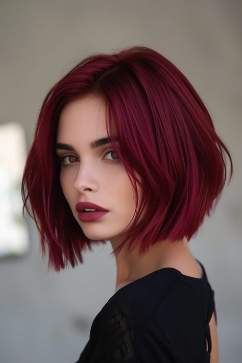 Pelo Color Vino, Rock Culture, Cherry Red Hair, Bob Hair Color, Haircut Inspo, Gorgeous Hair Color, Makijaż Smokey Eye, Hair Braid, Short Hair Color