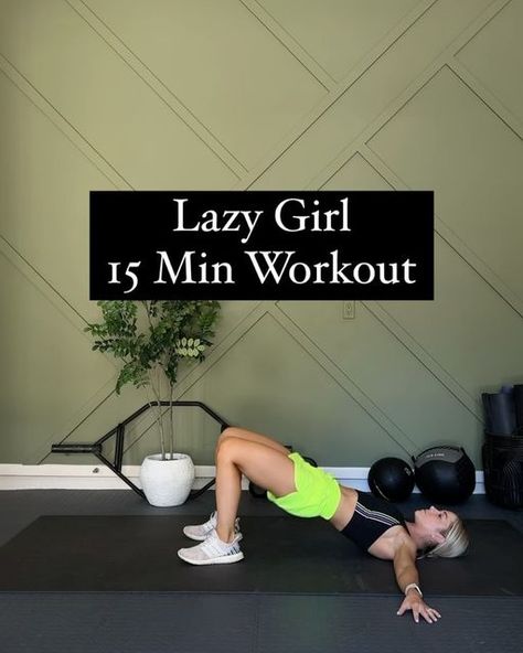 Kat Boley | Home Workouts on Instagram: "15 Min Lazy Girl Workout

I’m NOT calling you lazy, girlfriend, BUT we all have days where we are not in the mood to workout. Tired, lazy, whatever you want to call it. This workout is for that! Kind of taking it easy but still moving our body and tightening our muscles. 

💪🏼 All Bodyweight!

💥Do each exercise 12 reps in total. Repeat this circuit 3X

💦Take little breaks between exercises, less than 15 sec. Take a minute break in between circuits. 

🌍 SAVE this workout so you can always come back to it and SHARE it with a friend so we can all stay healthy and get strong 💪🏼

🎵lights - Ellie Goulding 

Large exercise mat (8x4) is from @yogorillamats They have many other sizes and the quality is 👌🏼👌🏼 Use my code katbfit for 10% off 

 #body 15 Min Workout, Lazy Girl Workout, Girl Workout, Workout Stuff, Not In The Mood, Exercise Mat, Lazy Girl, Staying Healthy, Ellie Goulding