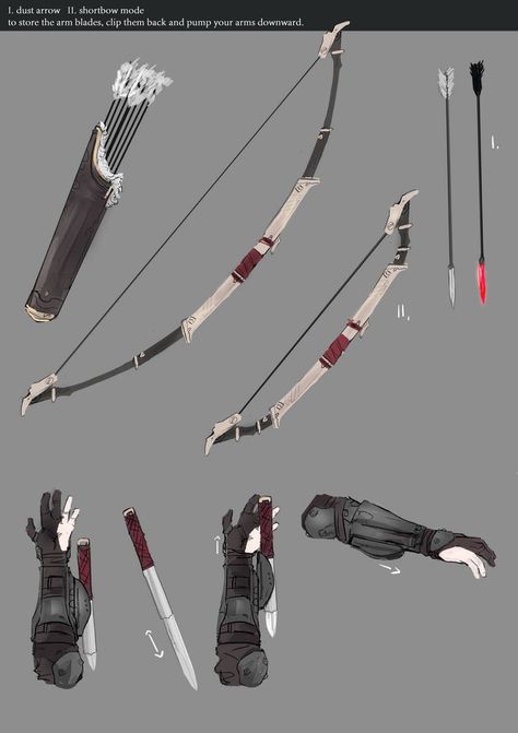 Futuristic Samurai, Fancy Bows, Fantasy Props, Magic Design, Bow And Arrow, Bow Arrows, Cool Swords, Futuristic Art, Samurai Swords