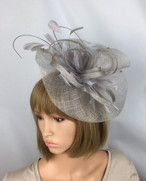 Silver Fascinator, Grey Fascinator, Ivory Fascinator, Green Fascinator, Ascot Races, Bronze Wedding, Classy Hats, Dressy Hats, Pink Fascinator