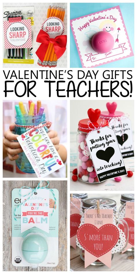 Valentine's Day gift ideas for Teachers! | Teacher Valentines Selamat Hari Valentine, Gift Ideas For Teachers, Saint Valentin Diy, Valentines Bricolage, Hadiah Valentine, Teacher Valentines, Valentines Gift Bags, Valentinstag Party, Ideas For Teachers