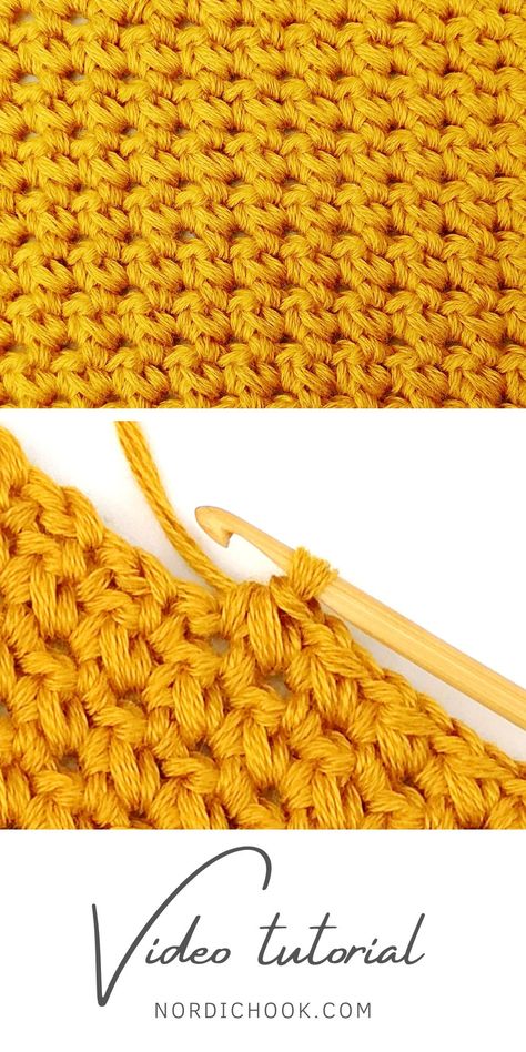 The single crochet cluster stitch - Nordic Hook - Free crochet stitch tutorial 10mm Crochet Hook Pattern Blanket, Half Single Crochet Stitch, Double Single Crochet Stitch, Block Crochet Stitch, Two Single Crochet Stitch, Hdc Stitch Variations, Nordic Hook Crochet Stitches, Braided Crochet Stitch, Single Crochet Stitch Patterns