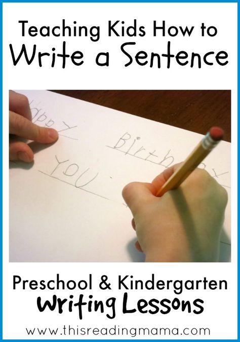 Teaching Kids How to Write a Sentence with "Magic Lines" | This Reading Mama Kindergarten Writing Lessons, Teaching Kids To Write, Homeschool Writing, Preschool Writing, Preschool Literacy, Sentence Writing, Kindergarten Writing, A Sentence, Kindergarten Literacy