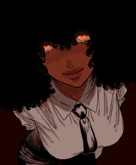 Black Skin Anime Characters, Black Woman Anime Art, Anime Black Person, Black Women Animation, Black Woman Anime Character, Black Anime Profile Picture, Female Face Expressions, Black Art Sketches, Black Characters Design