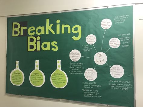 Breaking Bias and being a good ally bulletin board- breaking bad themed Ra Inclusion Bulletin Board, Dei Bulletin Boards, Dei Bulletin Board Ideas, Ra Educational Programs, College Bulletin Boards Residence Life, Ra Social Programs, Information Bulletin Boards, Residence Life Bulletin Boards, Dorm Bulletin Boards