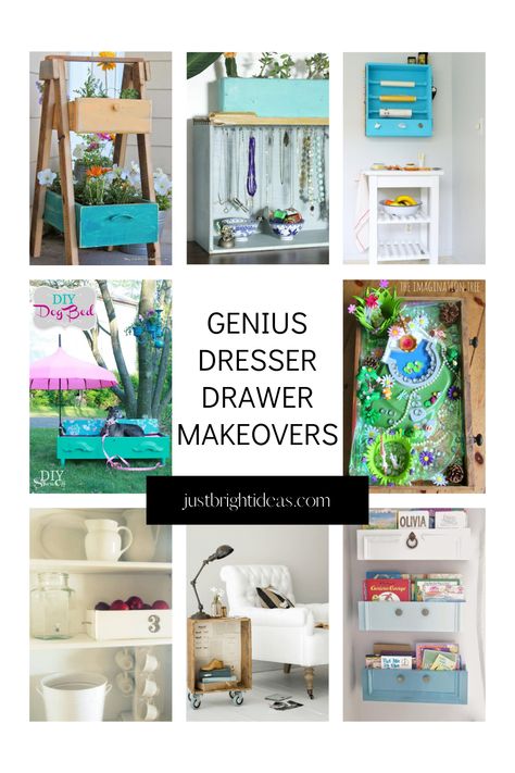 Who would have thought that there were so many ways to repurpose dresser drawers! From planters to storage shelves and even dog beds it’s time to start scouring Freecycle for unwanted drawers to upcycle! What To Make Out Of Old Dresser Drawers, Repurpose Dresser Drawers, Dresser Drawers Repurposed Garden, Repurpose Drawers Into Shelves, Adding Drawer Slides To Old Dresser, Repurpose Dresser, Cat Bed Out Of Dresser Drawer, Drawers Repurposed, Large Dresser