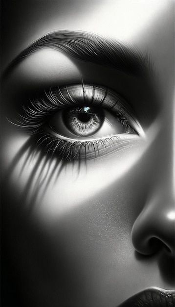 Photo striking monochromatic eye artwork | Premium Photo #Freepik #photo Eye Artwork, Realistisches Tattoo, Heaven Tattoos, Eyeball Art, Girl Face Tattoo, Life Drawing Reference, Chicano Style Tattoo, Eye Illustration, Dark Portrait