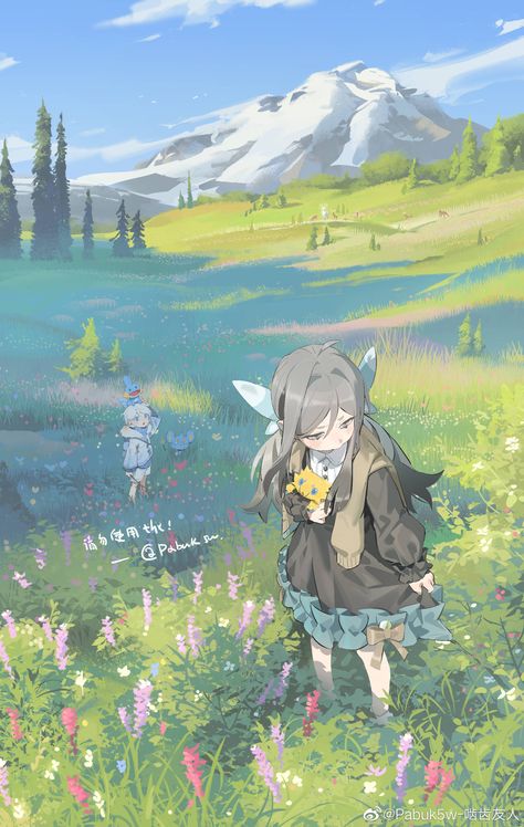 Grassy Plains Concept Art, Anime Field, 강아지 그림, 캐릭터 드로잉, Arte Sketchbook, 판타지 아트, Environment Concept Art, Environmental Art, Anime Artwork