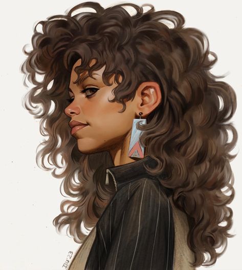 The last few weeks I've been in such a good flow and BAM! super busy for work -_- so I don't get to my personal stuff. Therefore, there is… | Instagram Aphrodite Painting, Curly Hair Drawing, Shading Techniques, How To Shade, Colored Curly Hair, Super Busy, Hair Shades, Illustrators On Instagram, Hair Reference