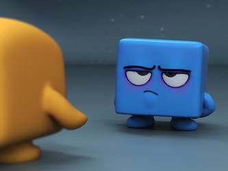 Daily Digital Sculptures by UnexpectedToy on DeviantArt Cube Draw, Cube Character, Cube Animation, Draw Chibi, 3d Isometric, Digital Sculpture, Model Sheet, Rubber Duck, Zbrush