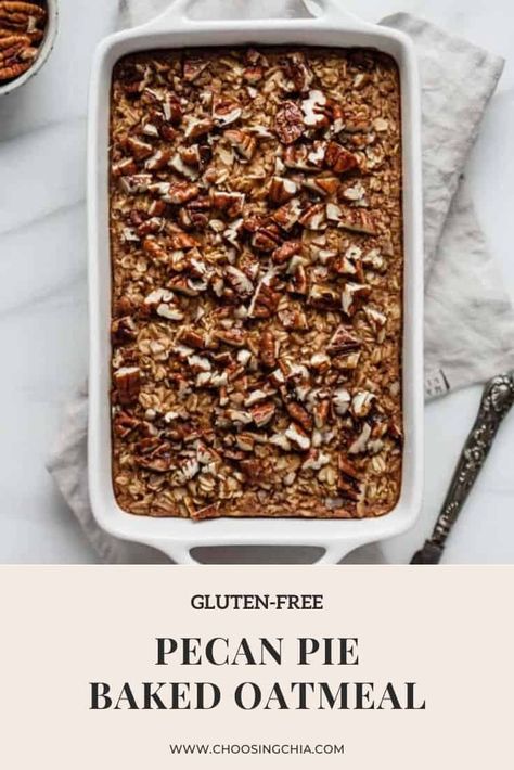 Weekend Breakfast Recipes, Gluten Free Pecan Pie, Oatmeal Raisin Cookies Healthy, Nourishing Breakfast, Pecan Crumble, Vegan Pecan Pie, Baked Oatmeal Healthy, Baked Oatmeal Recipe, Refined Sugar Free Recipes