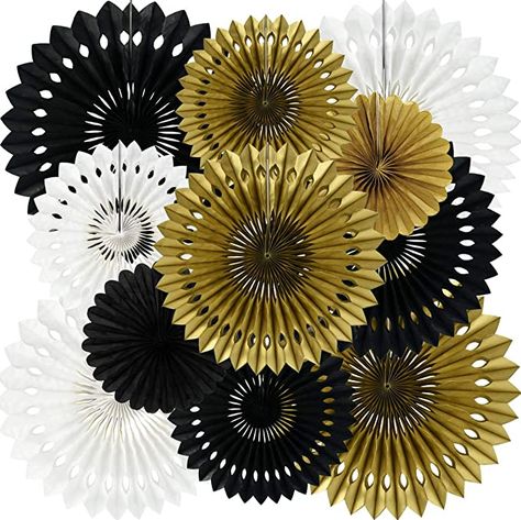 Bachelorette Photo Booth, Paper Fan Decorations, Booth Backdrops, Tissue Pom Poms, Honeycomb Decorations, Photo Booth Background, Gold Party Decorations, Fan Decoration, Honeycomb Paper