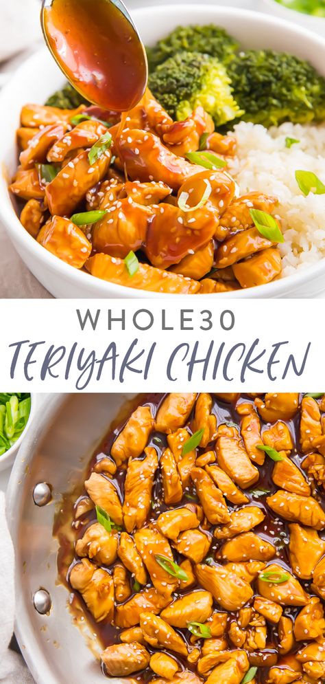 Paleo Chicken Teriyaki Recipe, Whole 30 Chinese Food, Chicken Pollo, Dinner Gluten Free, Paleo Ideas, Pollo Teriyaki, 40 Aprons, Easy Teriyaki Chicken, Whole30 Dinner