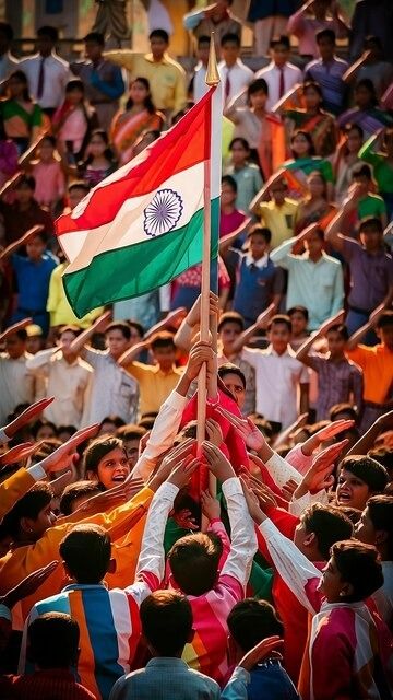 Premium Photo | A group of people holding flags that say india independence day Flag India, Indian Images, Indian Flag Images, Flag Images, India Independence, Independance Day, Red Fort, India Flag, Indian People