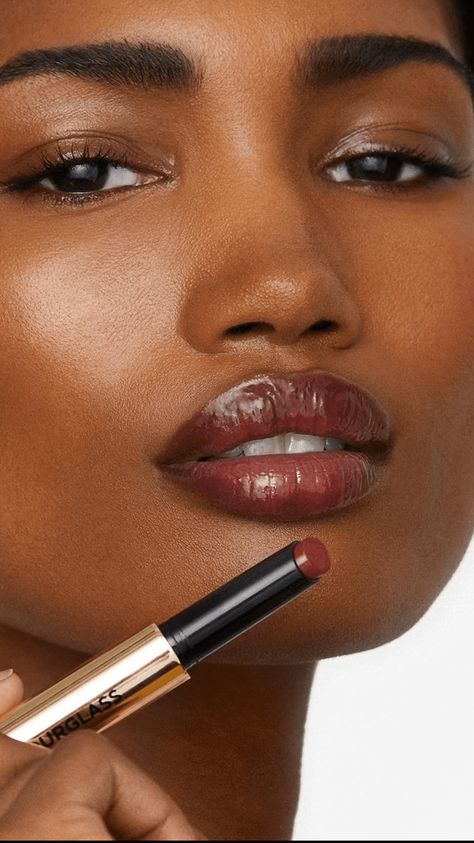 Cherry Cola Lips Are the Juicy TikTok Trend We'll Be Wearing All Summer Cola Lips, Berry Lip Gloss, Melanin Makeup, Cherry Lipstick, Red Lip Gloss, Dark Red Lips, Lip Trends, Face Art Makeup, Makeup For Black Skin