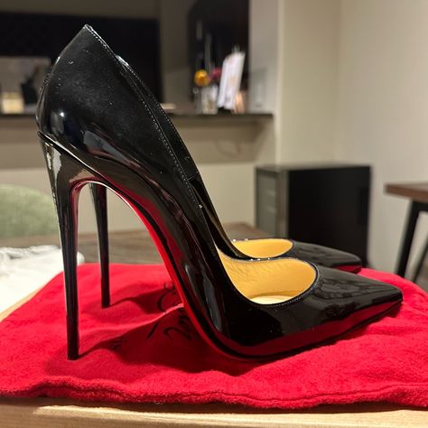 Christian Louboutin So Kate Patent Leather Stilettos. Never Worn, Still In Original Box With Shoe Bags And Heel Pad Replacements Black Louboutin Heels, Kate Louboutin, So Kate Louboutin, Simple Black Heels, Leather Stilettos, Red Bottom Heels, Louis Vuitton Shoes Heels, Black Stiletto Heels, Fashion Shoes Heels