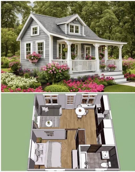 Floor Plans to Turn Tiny Houses into Havens Budget Floor Plans, Shop And House Combo Plans, Livable Sheds, Wohne Im Tiny House, Cottage Tiny House, Small House Layout, Cottage Floor Plans, Shed To Tiny House, Tiny House Layout