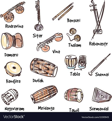 Music Billboard, Indian Instruments, Flute Lessons, Instrument Craft, Indian Musical Instruments, Musical Instruments Drawing, Indian Culture And Tradition, Africa Art Design, Book Art Projects