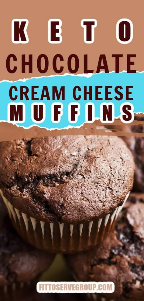 Chocolate Cream Cheese Muffins, Keto Chocolate Cream Cheese, Keto Chocolate Muffins, Keto Pound Cake, Dolce Poche Calorie, Keto Muffin Recipe, Keto Cream Cheese, Keto Muffins, Postre Keto