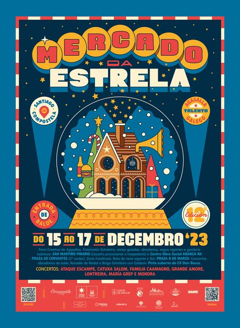 Festive Poster Design, Christmas Market Poster Design, Christmas Event Poster Design, Christmas Poster Illustration, Christmas Festival Poster, Christmas Market Poster, Christmas Poster Design Graphics, Xmas Poster Design, Christmas Graphic Design Illustration