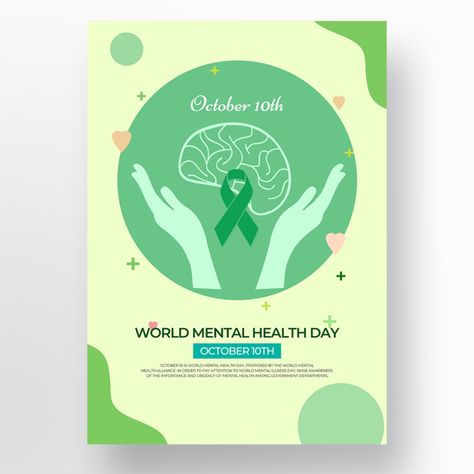 Health Day Poster Design, Health Day Poster, World Mental Health Day, World Earth Day, Health World, World Health Day, Mental Health Day, Money Sign, Drawing Style