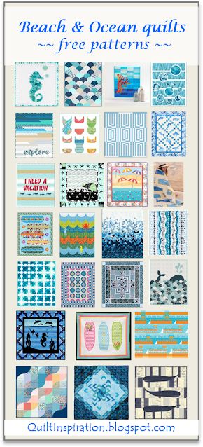 Ocean Inspired Quilts, Beach Quilt Blocks Free Pattern, Beach Themed Quilts Pattern Free, Beach Theme Quilt Patterns, Seashell Quilt Pattern, Ocean Theme Quilts Patterns, Surfboard Quilt Pattern, Chemo Quilt Pattern, Sea Quilt Patterns