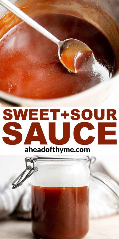 Homemade Sweet And Sour Sauce Recipe, Sweet And Sour Sauce Recipe, Homemade Sweet And Sour Sauce, Sweet N Sour Sauce Recipe, Sweet And Sour Sauces, Cibo Asiatico, Savory Meals, Asian Sauce, Resep Diet