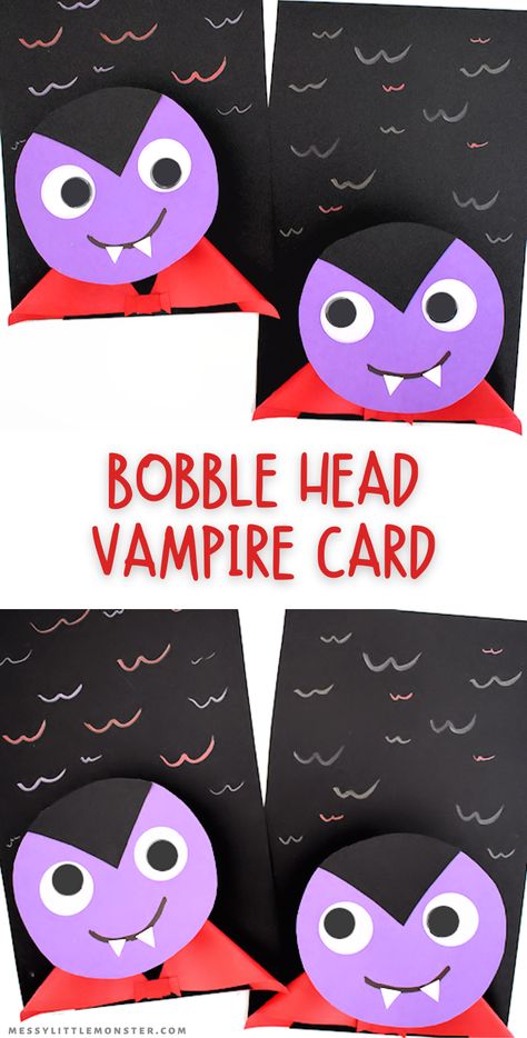 Vampire Crafts For Kids, Vampire Crafts, Vampire Craft, Vampire Kids, Easy Halloween Craft, Little Vampire, Diy Preschool, Puppets For Kids, Easy Art For Kids