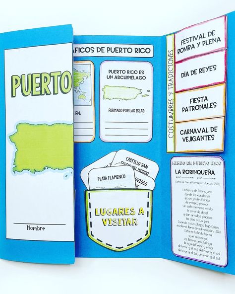 Are you planning a unit to teach about Puerto Rico? Your Spanish students will love these activities, videos, songs, and projects as they learn about Puerto Rico in your classroom! Whether you are looking to celebrate Hispanic Heritage Month, or just need help with your lesson plan, these resources for Puerto Rico will help you design your unit for middle school and high school Spanish class. Click to read more! Puerto Rico School Project, Puerto Rico Poster Board Project, Hispanic Heritage Month Projects, Culture Project Ideas, Heritage Project Ideas, Spanish Lesson Plans High School, High School Projects, Hispanic Heritage Projects, High School Crafts