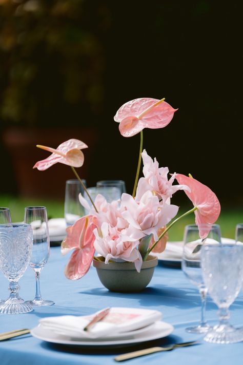 Tropical Pink Floral Arrangements, Pink Anthurium, Hope Davis, Tropical Wedding Centerpieces, Small Wedding Bouquets, Anthurium Flower, Tropical Wedding Flowers, Rustic Wedding Bouquet, Sage Wedding