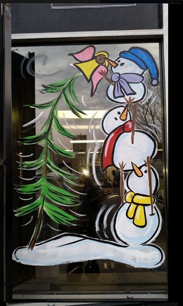 Paint On Me - Window Painting Christmas Window Paintings, Painted Window Art, Window Paintings, Christmas Window Painting, Window Mural, Window Drawing, Christmas Windows, Christmas Window Display, Winter Window