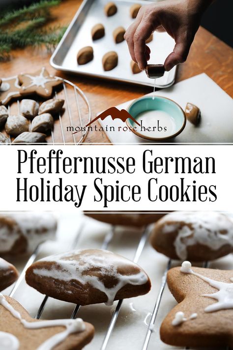 German Spice Cookies, Pfeffernusse Cookies, Christmas Baking Gifts, Mountain Rose Herbs, Spice Cookies, Polish Recipes, Special Recipes, Holiday Baking, No Bake Cookies