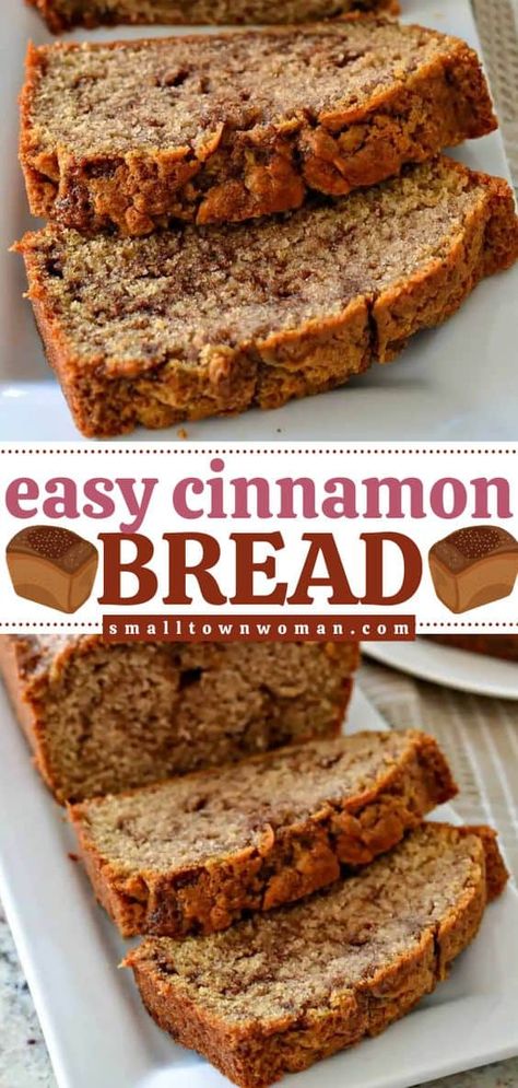 Easy Cinnamon Bread, Cinnamon Recipe, Cinnamon Bread Easy, Muffins Blueberry, Bread Cinnamon, Cinnamon Bread Recipe, Cinnamon Swirl Bread, Bread Breakfast, Swirled Bread