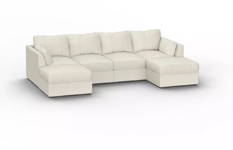 Sactional Build A Couch, Built In Couch, Houston Houses, Coastal White, Sectional Couches, Start Living, White Solid, Menu Design, Sectional Couch