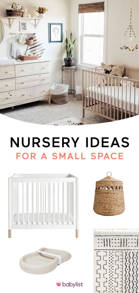 A nursery that’s short on size doesn’t have to be short on style. From organizational storage and cribs to everything from wallpaper and decoration accents. We pulled together our best tips into a how-to guide for designing a nursery in a smaller space. Easily get the look with links that make It easy to shop the style. Girly Nursery, Baby Nursery Inspiration, Baby Room Neutral, Small Nurseries, Nursery Room Design, Girl Nursery Room, Baby Room Inspiration, Baby Boy Room Nursery, Nursery Room Inspiration