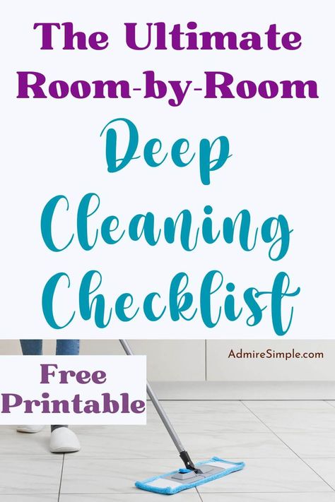 Whole house deep cleaning list and house cleaning schedule. With the spring cleaning schedule list, you can deep clean the entire home room-by-room without feeling overwhelmed. Grab the free printable deep cleaning checklist and check off the tasks as you go. Cleaning Tasks List, Deep Cleaning Monthly Schedule, House Tidying Schedule, Deep Cleaning New House Checklist, House Cleaning To Do List, Deep Clean List For Housekeeper, Deep House Cleaning Schedule, Cleaning Schedule Journal, Flat Cleaning Schedule