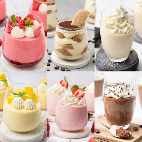 The best dessert cup recipes to make when you want something dainty delicious, and individual, from trifles to mousse to cheesecake. Individual Layered Desserts, Shooters Recipes Dessert, Individual Mousse Desserts, Vegan Dessert Cups, Cheesecake Cup Recipes, Mousse Cups Desserts, Individual Dessert Recipes, Dessert Shooter Recipes, Layered Dessert Cups