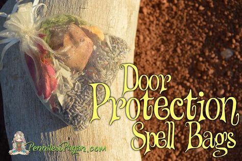 Protection Spell Bags from PennilessPagan.com  #Spell #Protection #Charm #Home #Pagan #Wiccan #Wicca #Witch Witchy Ways To Protect Your Home, Protection Charm Bag, Door Protection Spell, Home Protection Spell Jar, House Protection Spell, Secular Witch, Bottle Spells, Protection Jars, Apothecary Room