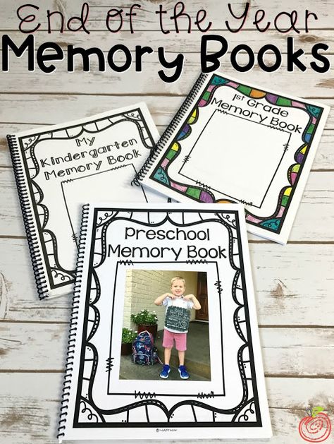 Prek Memory Book, Preschool Yearbook, Preschool Scrapbook, Preschool Memory Book, Preschool Portfolio, Memory Book Kindergarten, School Year Memories, Memory Book School, Diy Preschool