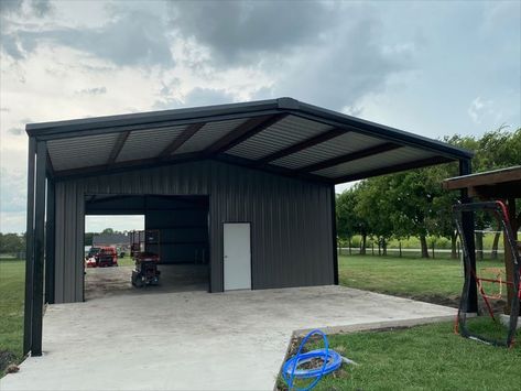 Here is a custom garage that we recently completed for one of our customers. Go to our site to see other projects we have built, along with all of the metal building products that we offer. Contact our sales department for a free quote on your project today!

💻 - www.metals2go.com/metal-buildings
💻 - sales@metals2go.com
📞 - (254) 235-7700
*
#metal #metals2go #buylocalwaco #metalroofing #metalbuilding #barndominium #carport #storagebuilding #barn #shed #awning #garage #metalbuildingcomponents Metal Carport With Storage Room, Metal Gym Building, Metal Building With Office Space, Metal Garage With Lean To, Barndominium Carport, Awning Garage, Metal Garage Kits, Metal Shops, Metal Storage Buildings