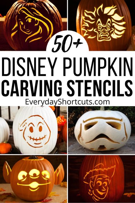 50+ Disney Pumpkin Carving Stencils - Everyday Shortcuts Hotel Transylvania Pumpkin Carving, Easy Disney Pumpkin Carving, Disney Pumpkin Carving Stencils, Star Wars Pumpkin Carving Templates, Marvel Pumpkin Carving, Marvel Pumpkin, Pumpkin Carving Disney Stencils, Disney Pumpkin Carving Patterns, Star Wars Pumpkin Carving