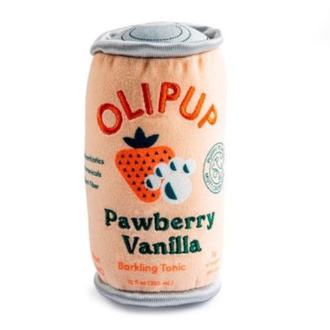 Let your pooch in on the drink trend with an Olipup Pawberry Vanilla plush toy by Haute Diggity Dog! Uniquely designed to paw-fection with plush can opener details and human like letters all over the front and back, your fur ball will think they have the same drink as you! Watch as your cuddly companion becomes a stylish trendsetter as they spend hours of playtime enjoying this toy. Made of soft plush and fit with a squeaker, your precious pet will be asking for another flavor before you know it Halloween Dog Toys, Cute Dog Toys, Dog Accesories, Dog Room, Puppy Accessories, Puppy Kisses, Dog Boots, Plush Dog Toys, Toy Puppies