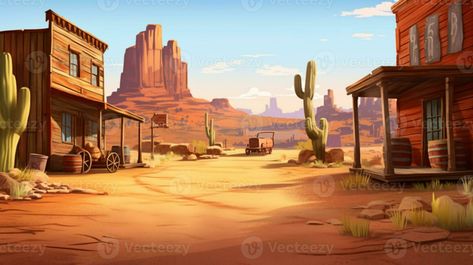 Western Town Fantasy Art, Wild West Buildings Concept Art, Old Western Landscape, Western Town Drawing, Western Town Concept Art, Wild West Scenery, Wild West Town Concept Art, Western Town Art, Western Concept Art