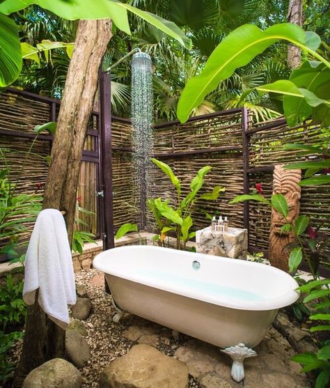 20 Hotels I Have My Eye On For 2020 — by Courtney Brown Outdoor Bathroom Ideas Backyards, Outdoor Shower Ideas Private, Outdoor Bathtub Ideas, Outdoor Bathroom Ideas, Outdoor Clawfoot Tub, Outdoor Shower Inspiration, Outdoor Shower Ideas, Garden Bathtub, Outside Toilet