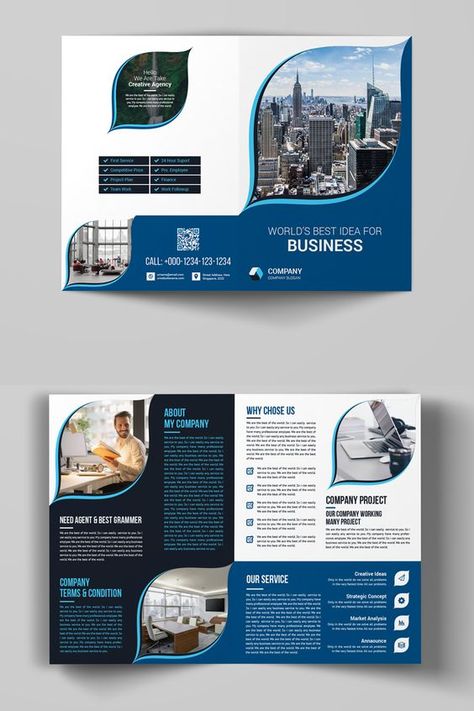 Creative Bi-Fold Brochure Design Templates|Order Now Brochure Design Templates, Brochure Design Layouts, Brochure Cover Design, Brochure Design Creative, 브로셔 디자인, Brochure Design Layout, Corporate Brochure Design, Trifold Brochure Design, Graphic Design Brochure