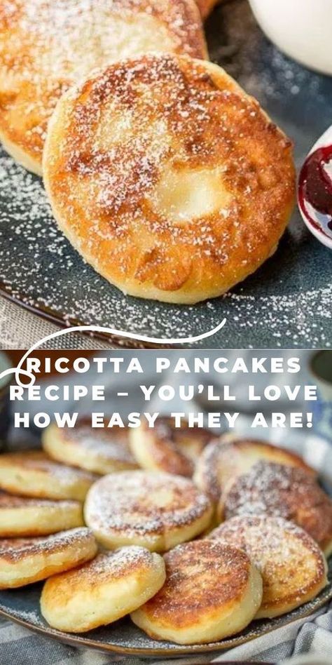 Ricotta Pancakes Recipe, Recipe Using Ricotta, Ricotta Pancakes, Ricotta Recipes, Breakfast Pancakes, Diet Foods, Deilig Mat, Pancakes And Waffles, Breakfast Brunch Recipes