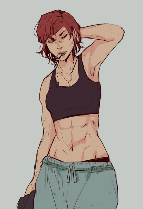 Poses For Muscular Women, How To Draw Muscular Bodies, Muscular Woman Reference, Woman Drawing Reference, Female Drawing Reference, Character Female, Tomboy Art, Mass Effect Art, Buff Women